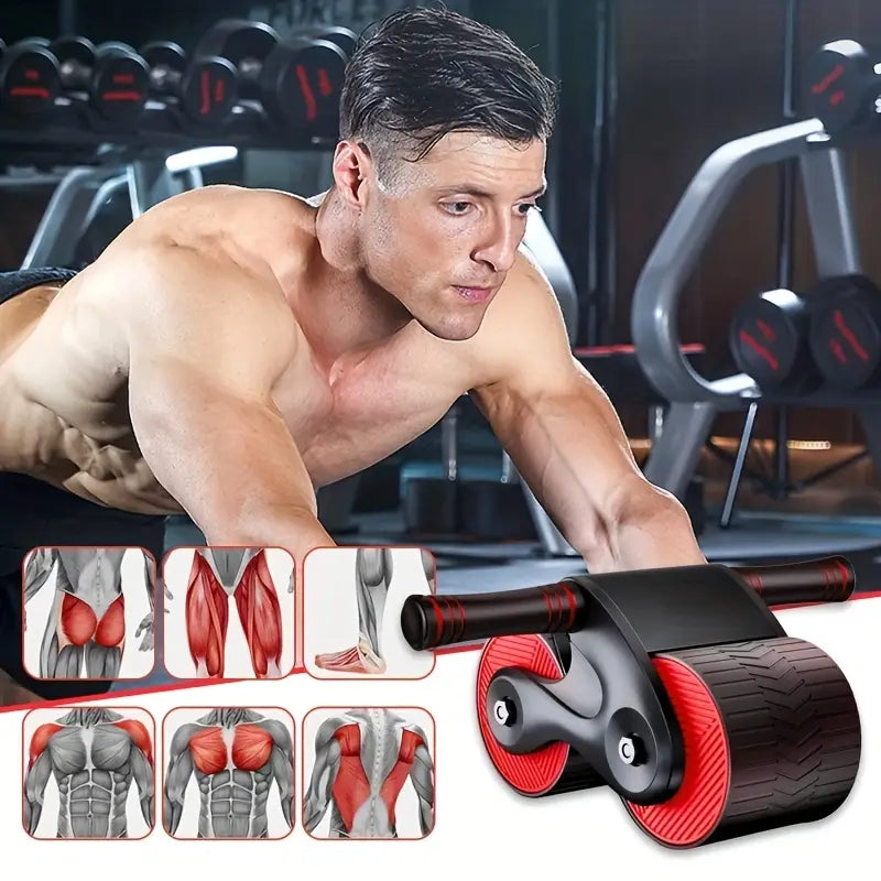 NNETM Automatic Rebound Abdominal Muscle Training Wheel-4