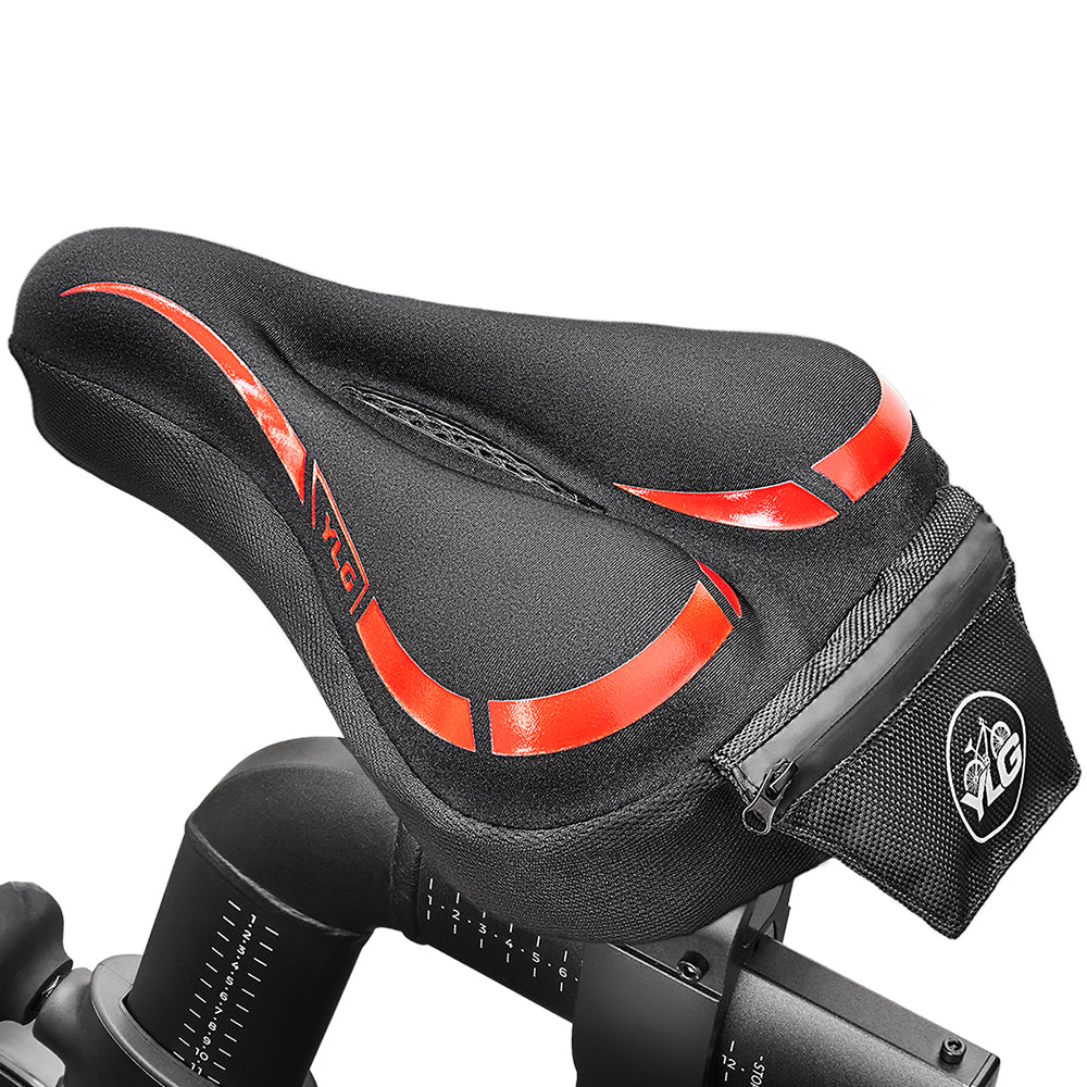 YC 5, YLG Red Memory Foam Bike seat Cover 11" x 7" Red-0