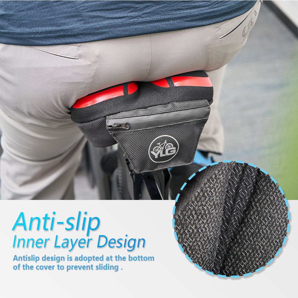 YC 5, YLG Red Memory Foam Bike seat Cover 11" x 7" Red-4