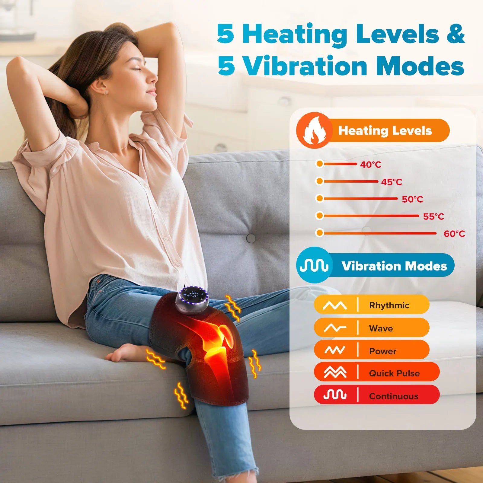 NNEOBA  2PCS Heating Knee Shoulder Elbow Massager-1