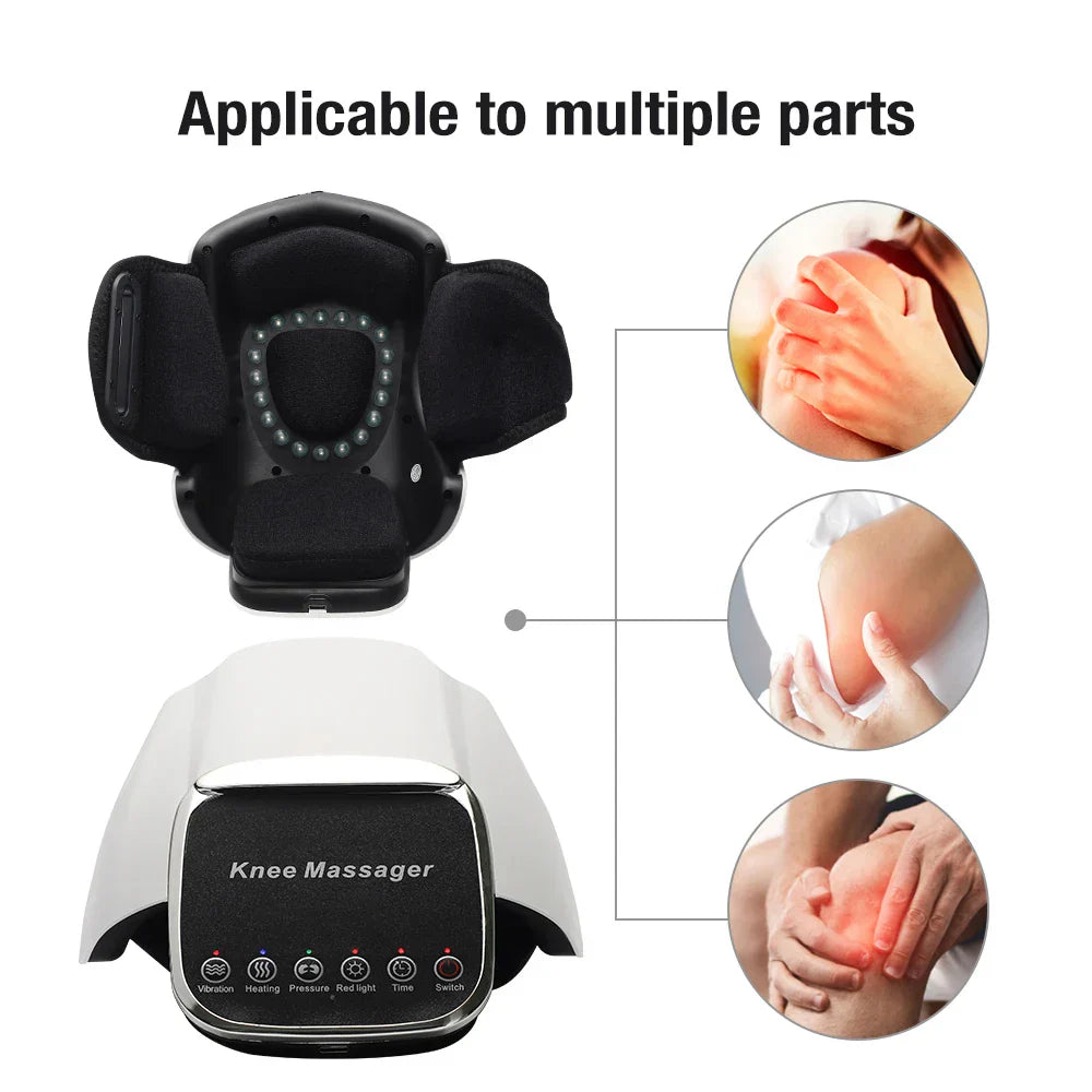 Smart Heated Knee Massager Infrared Therapy & Vibration White-4