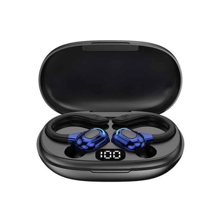 NNEDSZ Wireless Bluetooth Earphones With Charging Case - F8 - Blue Double Ear-1