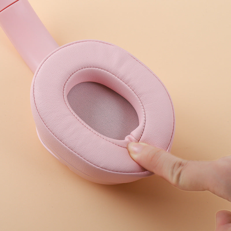 NNEDSZ Pink Wireless Noise-Cancelling Over-Ear Headphones - Bluetooth 5.0, Long Battery Life-1