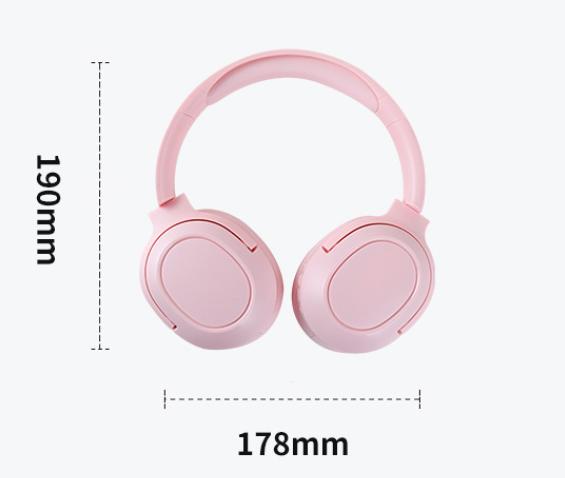 NNEDSZ Pink Wireless Noise-Cancelling Over-Ear Headphones - Bluetooth 5.0, Long Battery Life-3